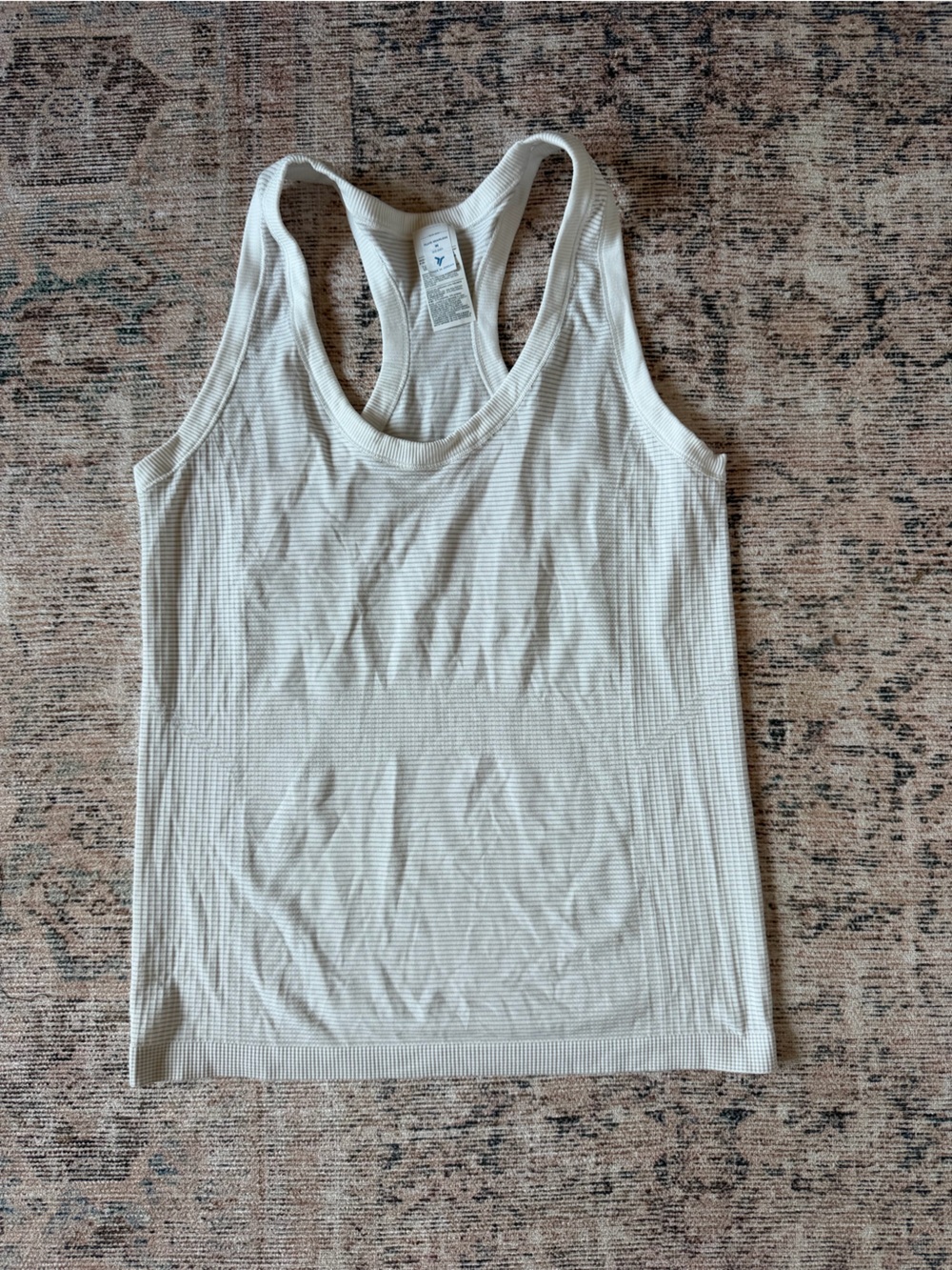Old Navy Cream Ribbed Racerback Tank